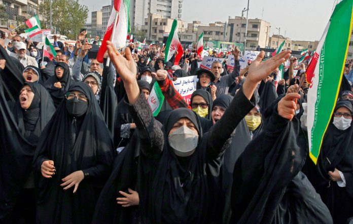 Protestantes iraníes
