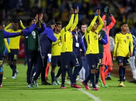 Los jugadores de Ecuador festejan la victoria ante Argentina, en el Sudamericano Sub 17