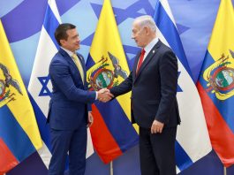 Noboa y Netanyahu en reunión. ISRAEL, 05 DE MAYO DE 2025.